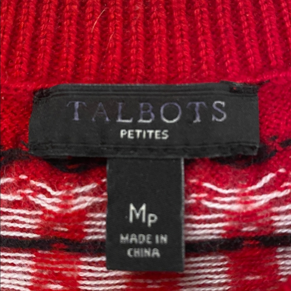 Talbots Red Fair Isle Sweater - Picture 2 of 3